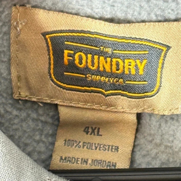 Foundry Men Big & Tall Hoodie 4Xl Grey & Black - Picture 2 of 3